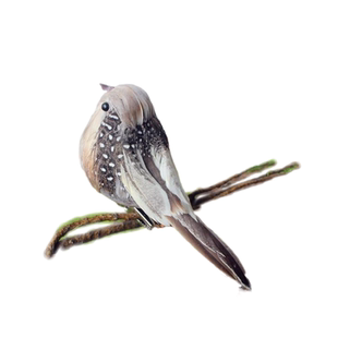 仿真小鸟小麻雀夹子款泡沫羽毛假鸟模型田园庭院美式盆景装饰摆件