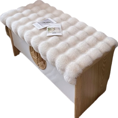 兔毛绒换鞋凳坐垫穿鞋毛绒座垫