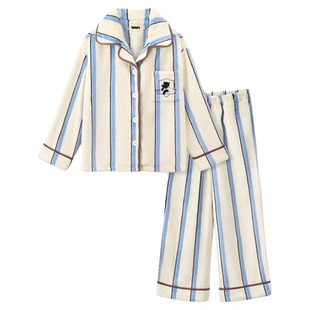 tbh野兽派家居都市野兽黑豹法兰绒家居服套装可外穿情侣睡衣冬