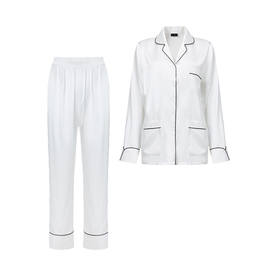 春夏女士长袖V领薄款套装睡衣