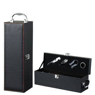 红酒盒子包装盒葡萄酒礼盒单支装红酒箱通用红酒双支皮盒高档定制