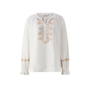 【100%棉】Eland衣恋衬衫女气质刺绣长袖上衣2025秋季新款