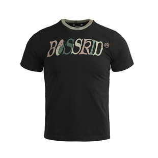 TGFCLUB BOSSKID系列街头嘻哈说唱撞色渐变迷彩基础修身打底T恤