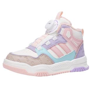 贵人鸟女童鞋加绒板鞋2025秋冬季新款高帮轻便舒适冬款女孩运动鞋