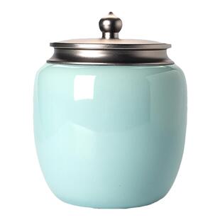 青瓷哥窑茶叶罐子半斤装茶叶包装储存罐陶瓷密封绿茶罐大号储物罐