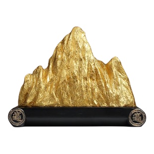 新中式金山银山摆件办公室书房桌面假山装饰客厅酒柜高档次工艺品