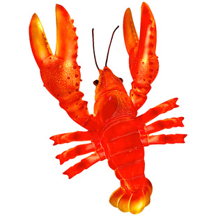 大型仿真小龙虾发光雕塑海鲜馆门口迎宾摆件夜市排档店铺门头招牌