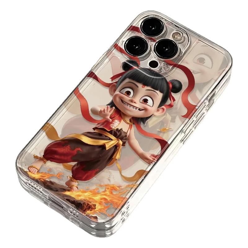 重影哪吒适用苹果16Promax手机壳IPHONE15PLUS创意14魔童闹海13哪吒7/8可爱x/xs/xsmax透明平果12防摔SE4套