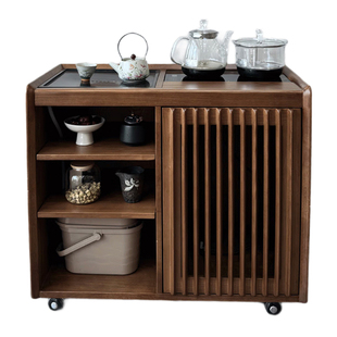 全实木多功能现代简约喝茶桌家用客厅沙发旁小茶柜阳台功夫泡茶台