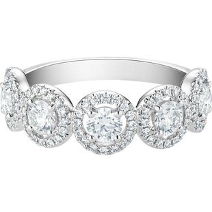 [新年礼物]De Beers 戴比尔斯 Aura Eternity 铂金半圈镶钻戒指