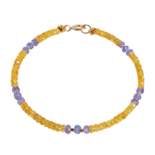 若华珠宝扶光 黄色蓝宝石手链女18K金坦桑石手串彩宝手饰礼物定制