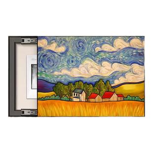 梵高电表箱装饰画轻奢高级感丰收油画遮挡弱配电箱盒挂画2025新款