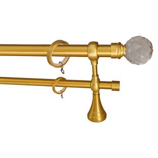 欧式款挂钩窗帘罗马杆水晶球铜拉丝金色静音圈单双架打孔推荐