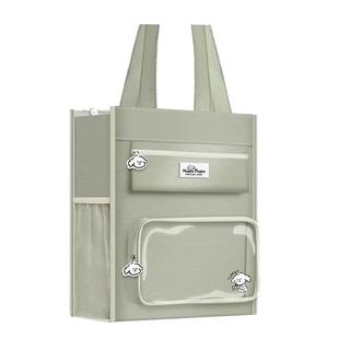 帆布包补习袋中学生手提大容量暑假补课班轻便带拉链拎书袋高颜值