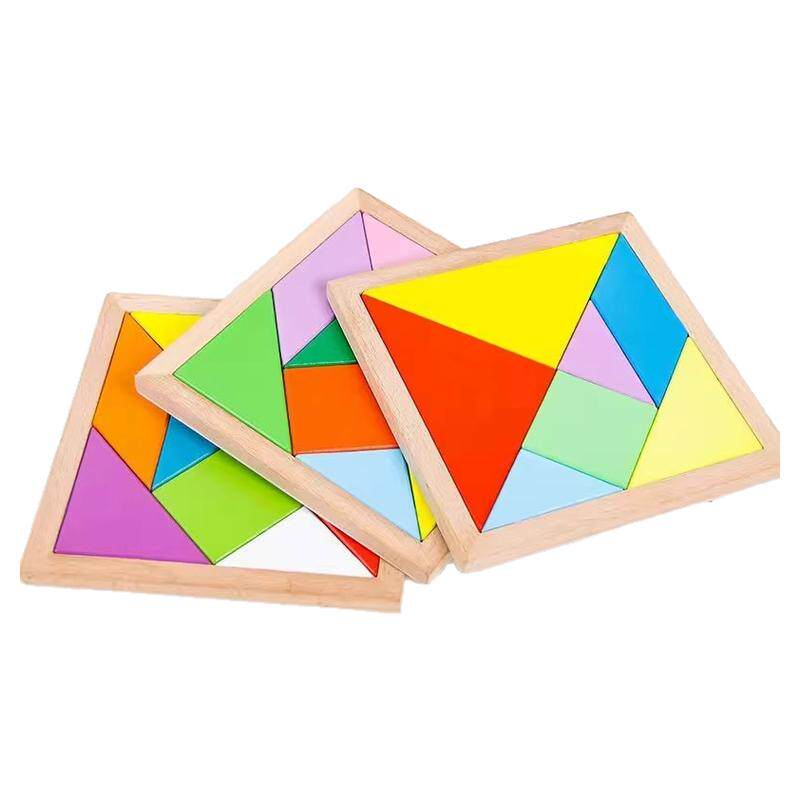 木质七巧板小学生专用一年级教具趣味智力磁力拼图下册幼儿园玩具