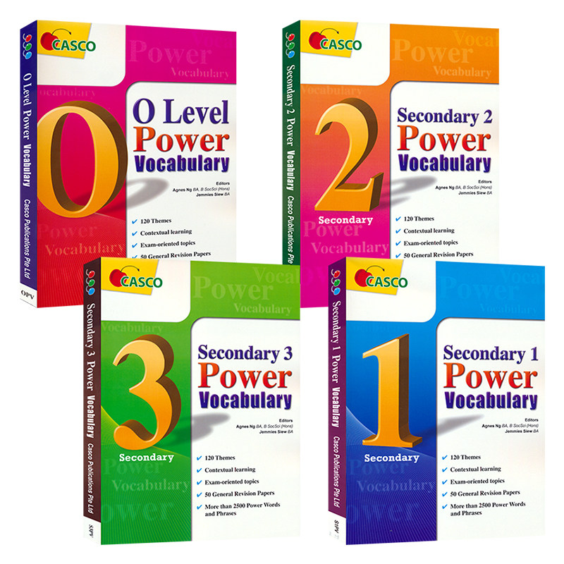 Casco Secondary Power Vocabulary Sec 1-3  O Level  新加坡英语 词汇加强练习 初中1-3 O水准 4册 初中英语教辅 英文原版进口书