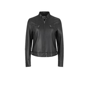 【自营】EMPORIO ARMANI 女士短款摩登机车皮夹克 H4NB65 E2P86