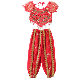 印度舞蹈儿童演出服女童天竺少女裤子套装舞台表演新疆民族舞蹈服