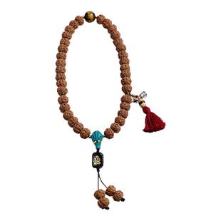 小金刚菩提手串树王五瓣双龙纹原籽雪巴琉璃配饰藏式文玩手持念珠