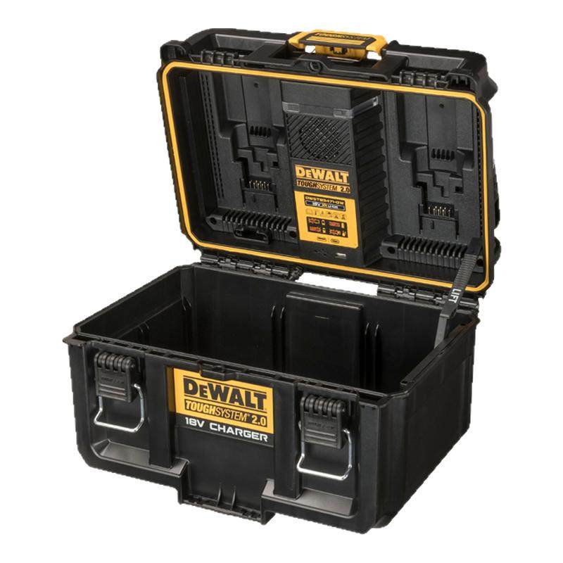 得伟磐石工具箱双电池充电站电池存储收纳工具箱充电器DWST83471