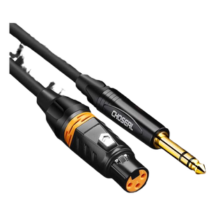 秋叶原6.5转卡侬公6.35转卡农母大三芯TRS平衡音频线XLR卡农线立体声双声道话筒线48v电容麦音频线调音台