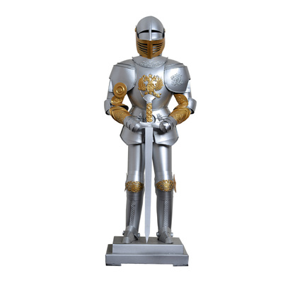 欧式盔甲骑士武士铁艺摆件复古