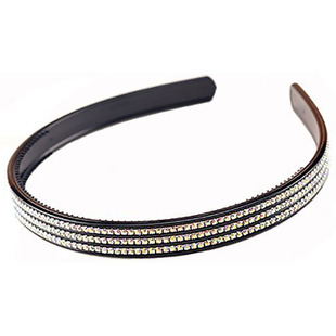 水钻带齿防滑发箍刘海发卡白色水晶头箍满钻发前夹宽边气质发饰女