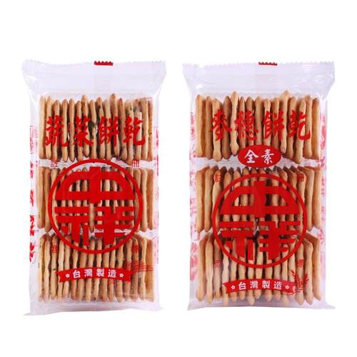 台湾中祥苏打饼干咸味香葱饼干葱花蔬菜原味牛轧糖牛扎饼干原材料