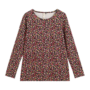 梵高七月秋冬新款三色针织保暖森女复古弹力圆领长袖打底衫女上衣