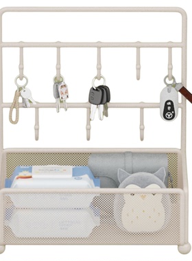 玄关钥匙收纳摆件入户门口桌面装饰盒鞋柜上的置物架挂墙整理神器