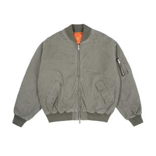 Unblank 秋冬bomber飞行员夹克外套棉服MA1水洗做旧复古工装棉袄