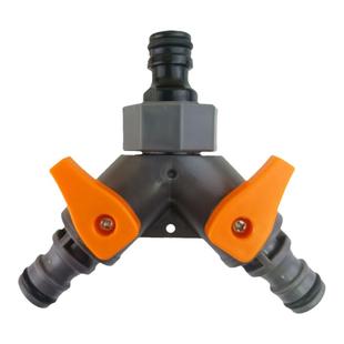 4分6分塑料三通接头带开关阀门Y型三通分水器水管软管快速接头