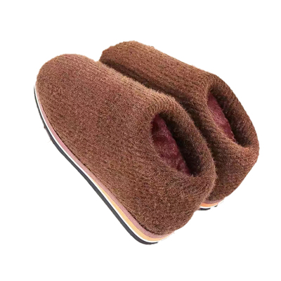 棉拖鞋包脚跟冬天手工编织男女家居鞋室内保暖厚底防滑月子情侣款