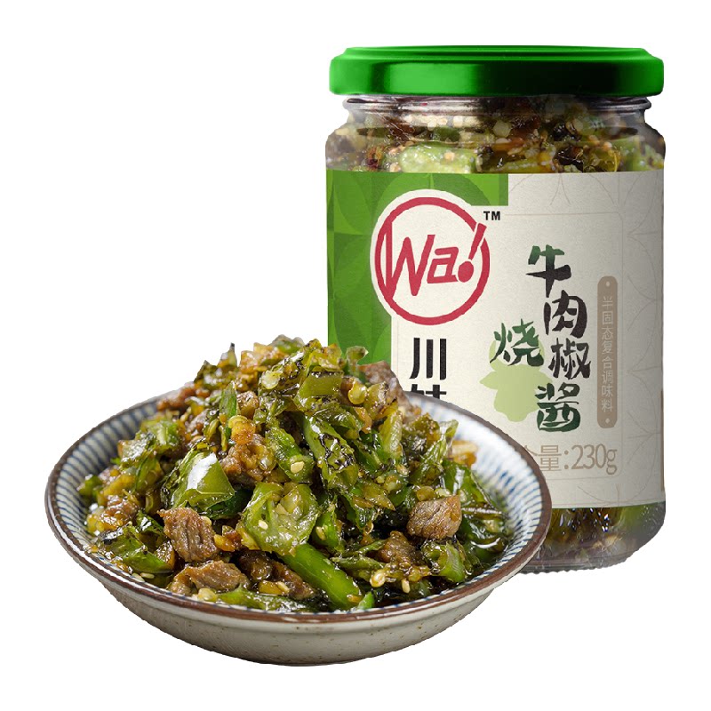 川娃子烧椒牛肉酱下饭菜拌饭拌面辣椒酱辣酱调味品