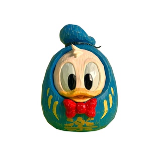 URDU福部屋迪士尼达摩招福吉祥物唐老鸭手办仿木雕潮玩室内摆件