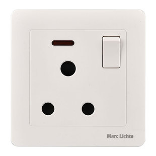 15a三圆孔开关插座86型空调热水器一开15A三孔暗装大南非印度插座