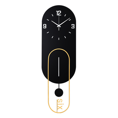 客厅家用简约静音金属免打孔挂钟