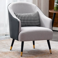 Черная кожа и светло-серый лен.