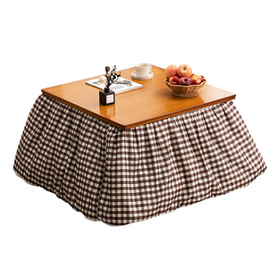 烤火桌子家用可折叠实木烤火架冬季取暖长正方形炕桌简易新款餐桌