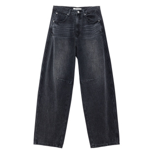 [商场同款]美特斯邦威牛仔裤男款25秋新水洗弯刀全棉直筒阔腿长裤