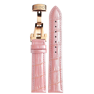 美度真皮手表带男女蝴蝶扣适配贝伦赛丽布鲁纳系列牛皮表链17 18m