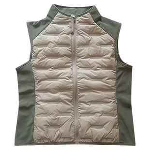 枯叶蝶白鸭绒轻羽绒暖衣马甲背心中领内搭保暖外穿轻薄抗菌拼接