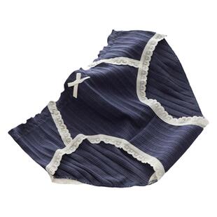 日系洛丽塔藏蓝少女内裤纯棉裆螺纹中腰全棉裆初高中学生三角短裤