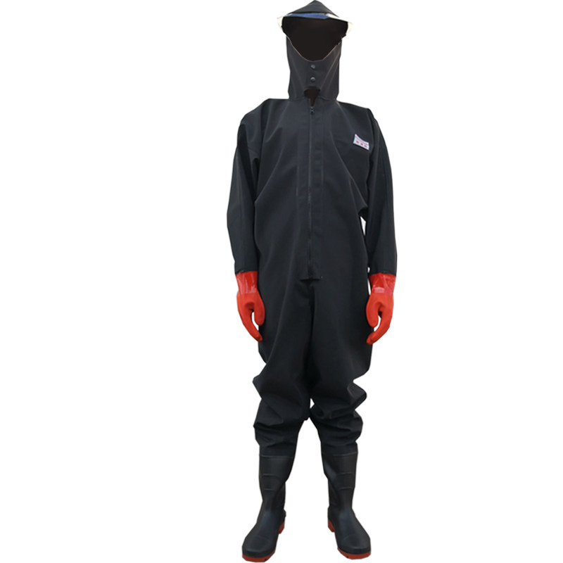 红诗雨全身防水防电耐磨加厚耐酸钓鱼服