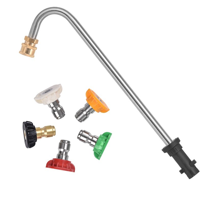 高压清洗机洗车水枪延长杆快接喷嘴凯弛K2K5不锈钢加长杆
