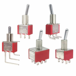 3只|小型进口钮子开关2档3脚6脚防水单刀双刀摇臂摇杆拨动开关3档