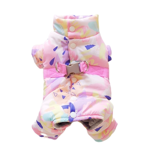 宠物比熊泰迪狗狗衣服秋冬装四脚衣加厚棉衣包肚装护肚子绝育服