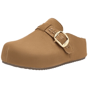 热风复古勃肯鞋女鞋2026年春季新款平底包头拖鞋户外半拖休闲鞋子