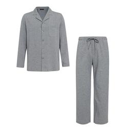 爱慕先生棉质抗静电抗菌男士家居睡衣套装长袖长裤开衫秋冬可外穿