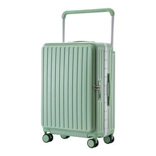 行李箱女2025新款大容量一体式前侧开盖宽拉杆箱深仓铝框密码箱男